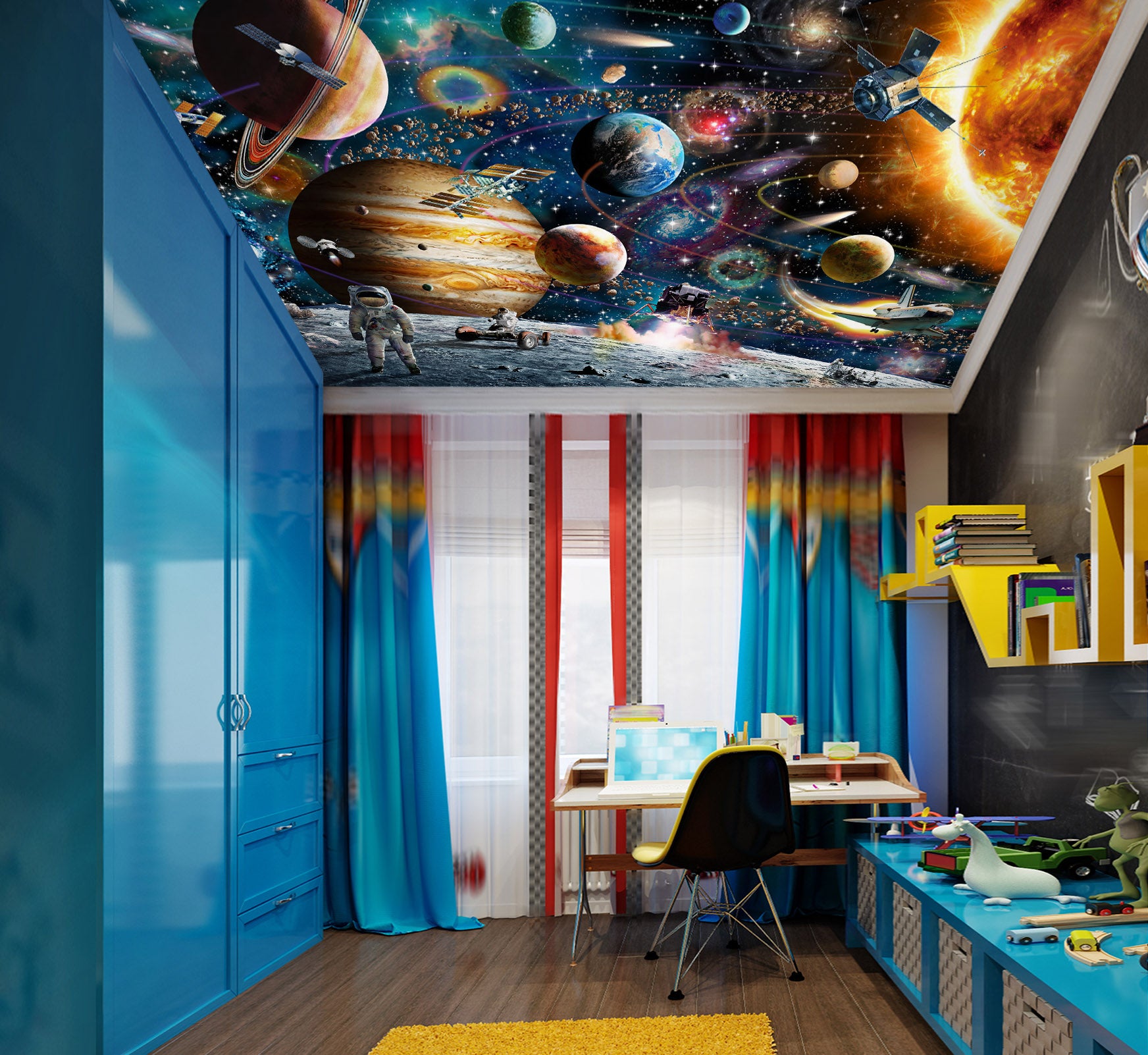 3D Planet Astronaut 1001 Adrian Chesterman Ceiling Wallpaper Murals