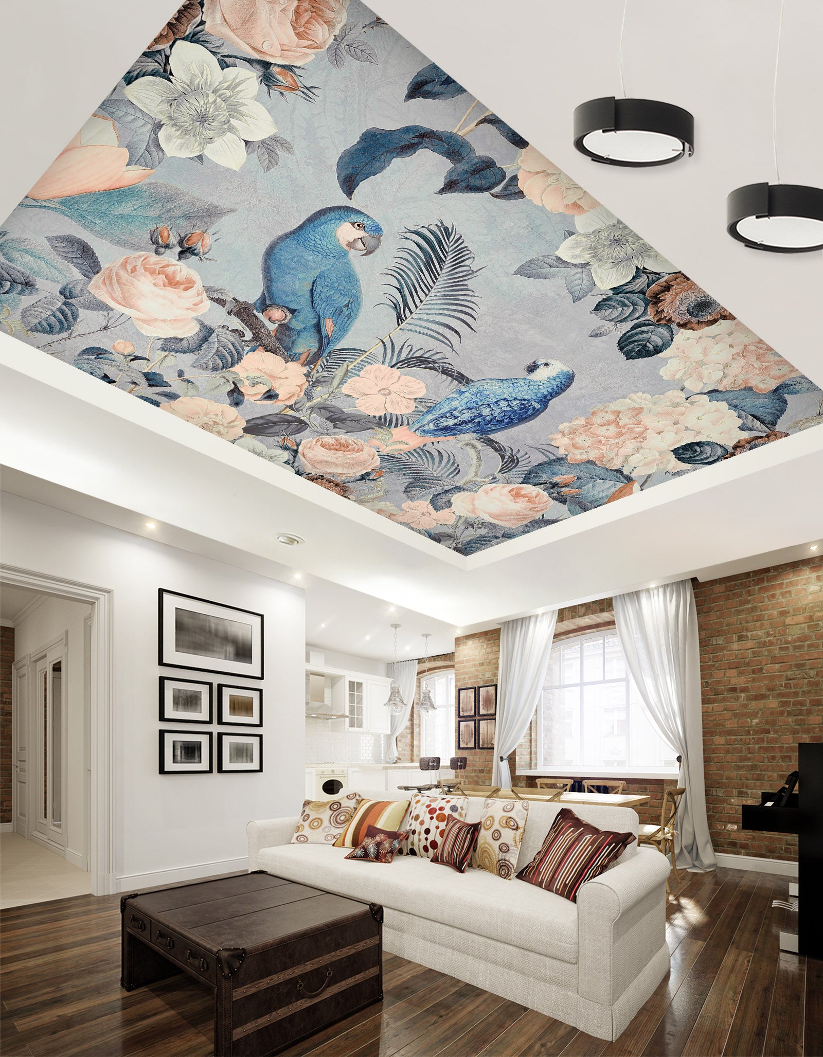 3D Blue Parrot 5260 Andrea Haase Ceiling Wallpaper Murals