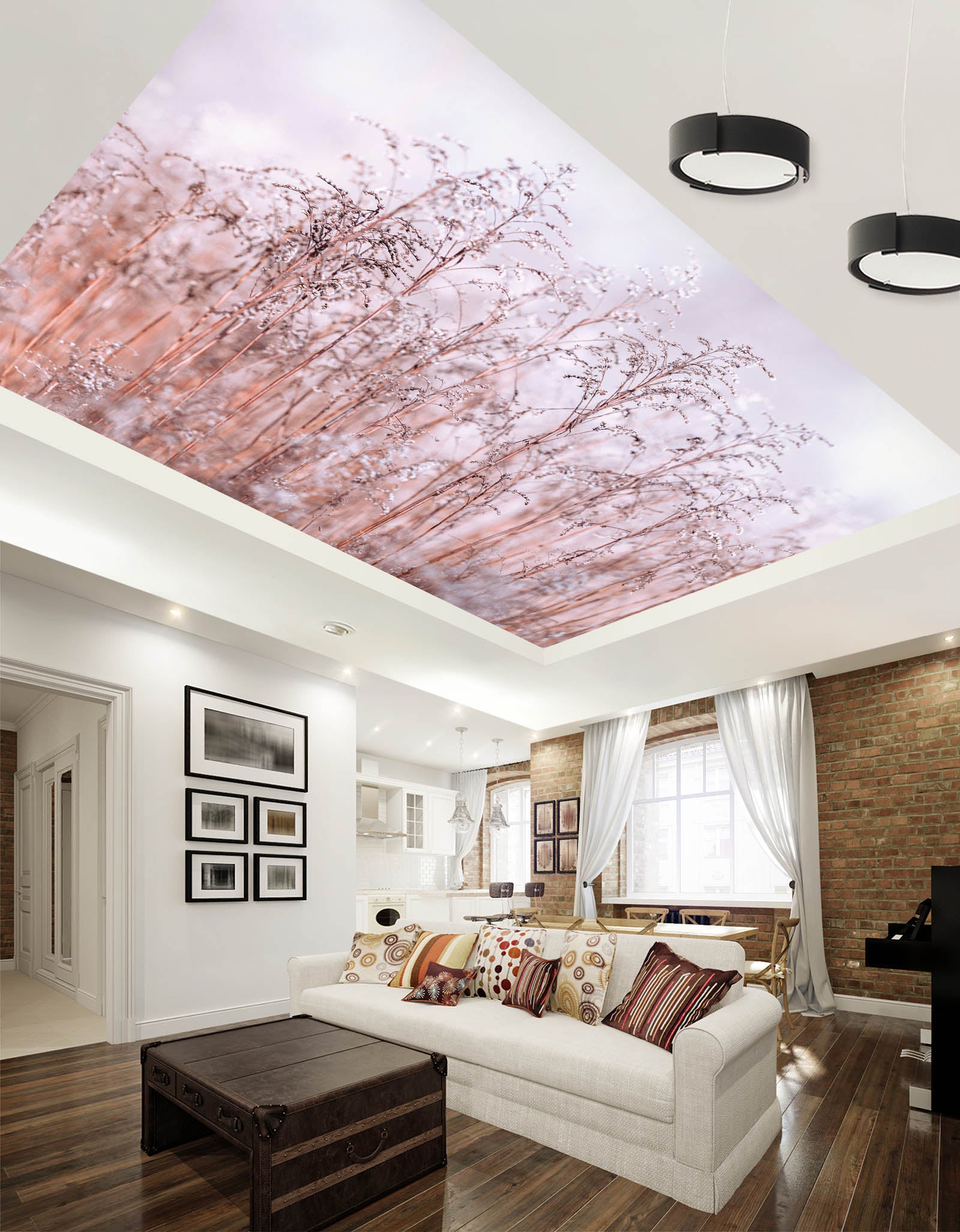 3D White Wildflowers 2570 Assaf Frank Ceiling Wallpaper Murals