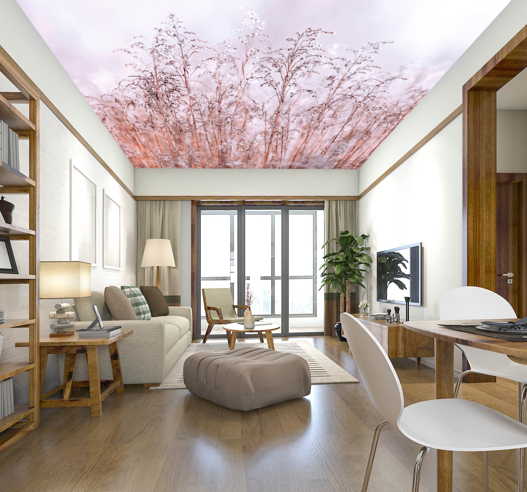 3D White Wildflowers 2570 Assaf Frank Ceiling Wallpaper Murals