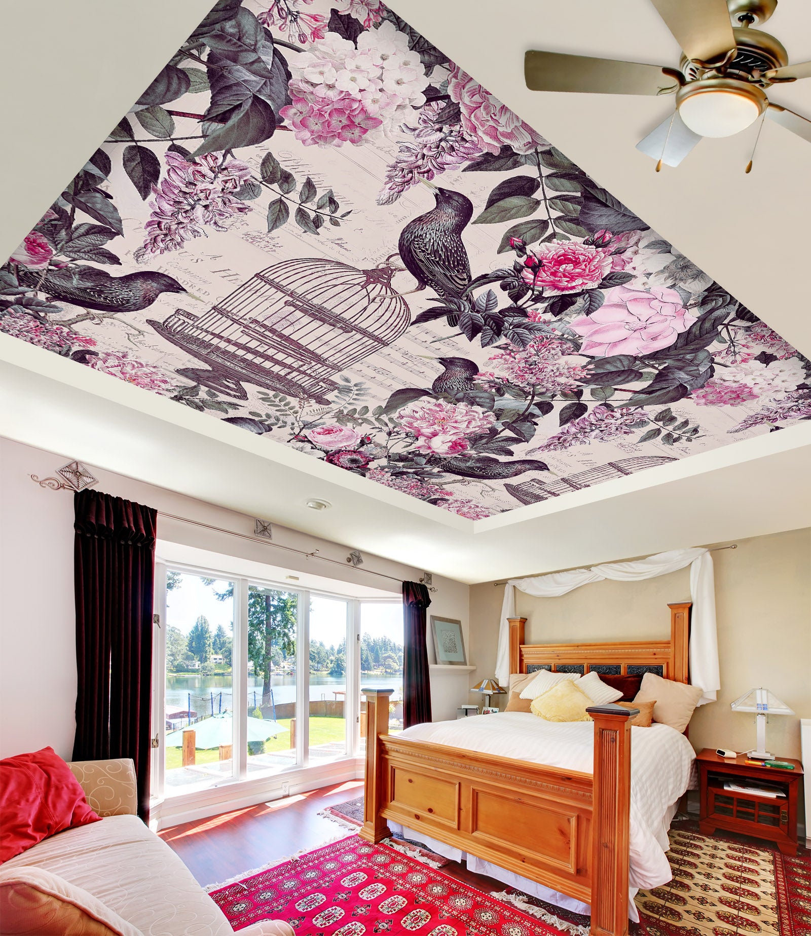 3D Birdcage Leaves 964 Andrea Haase Ceiling Wallpaper Murals