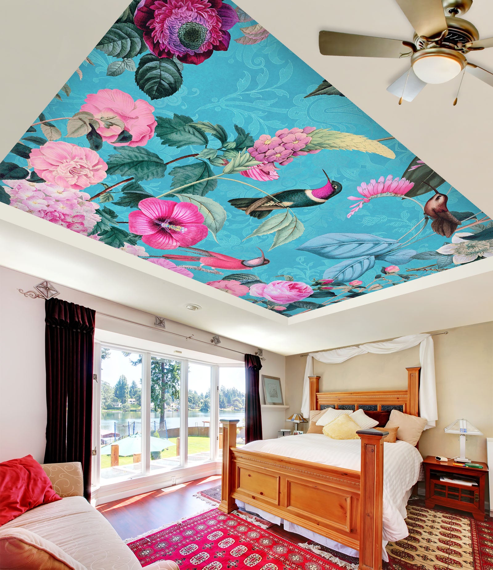 3D Pink Flower 980 Andrea Haase Ceiling Wallpaper Murals