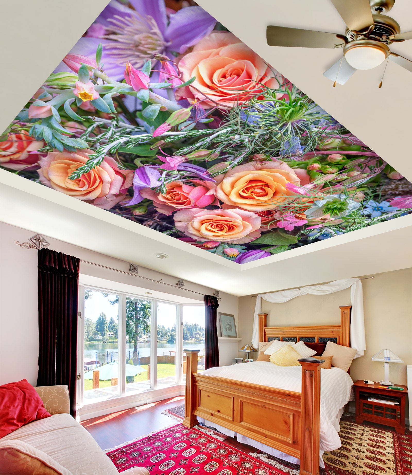 3D Bright Roses 2594 Assaf Frank Ceiling Wallpaper Murals