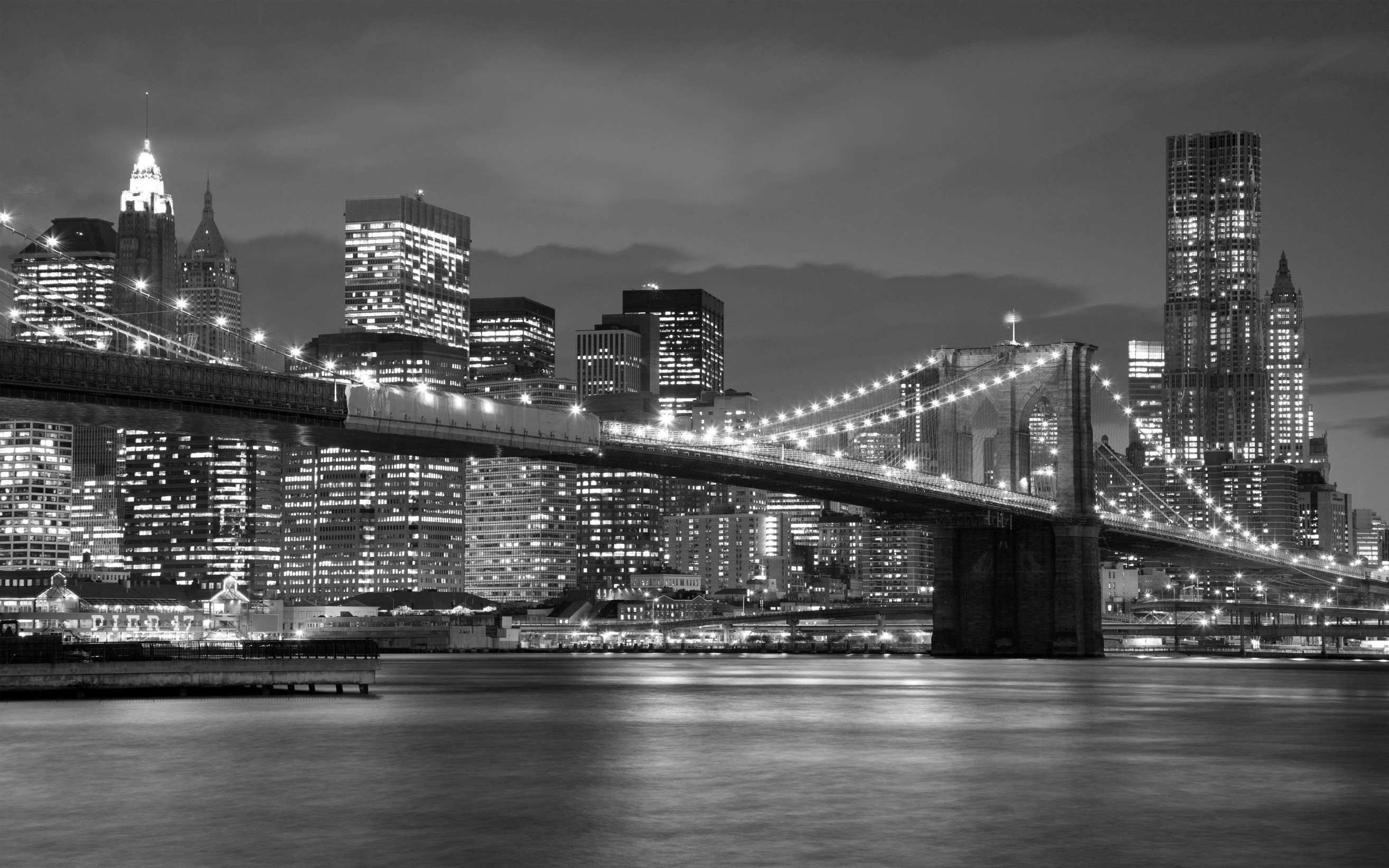 3D New York Night View Kitchen Mat Floor Mural Wallpaper AJ Wallpaper 