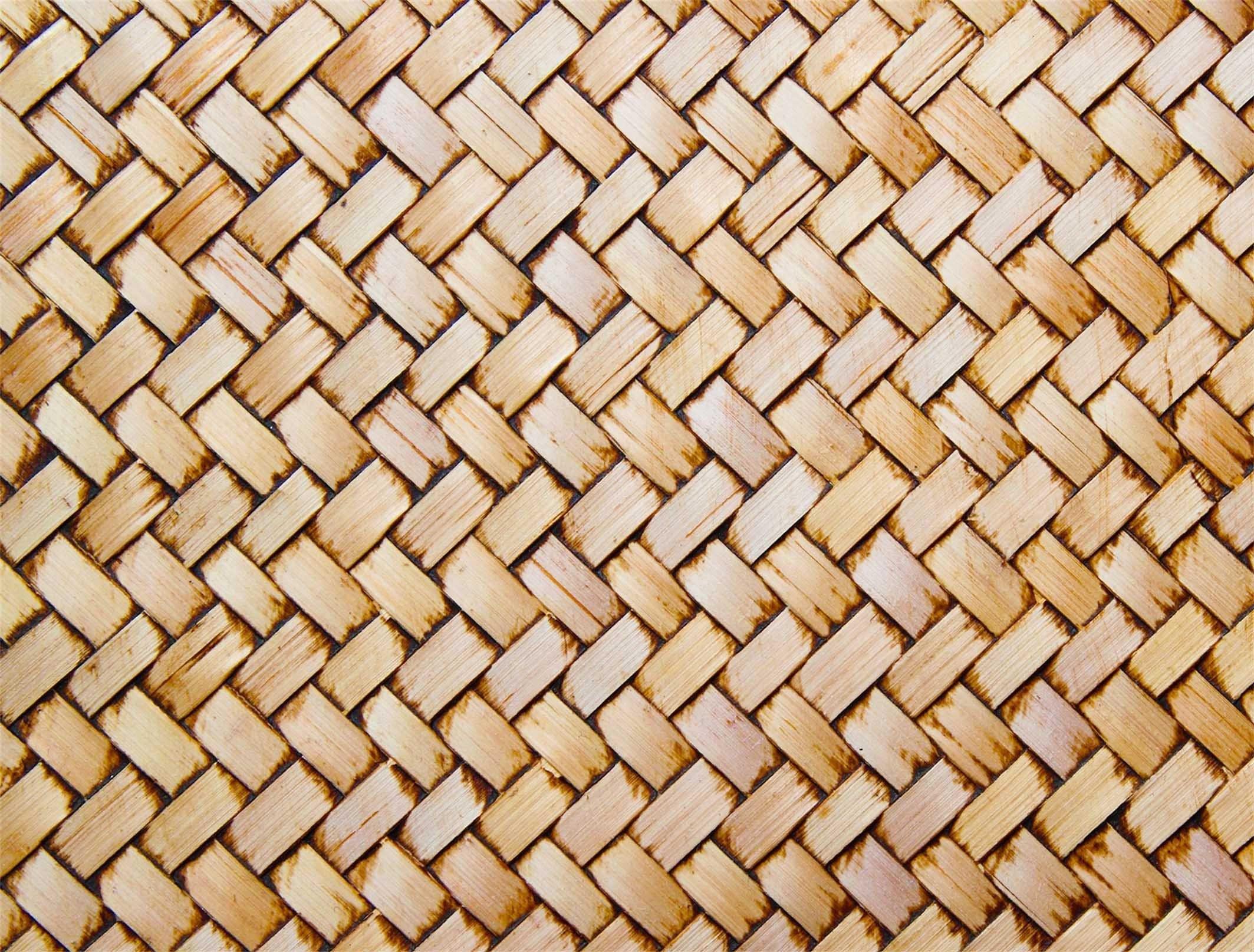 3D Retro Bamboo Weave Kitchen Mat Floor Mural Wallpaper AJ Wallpaper 