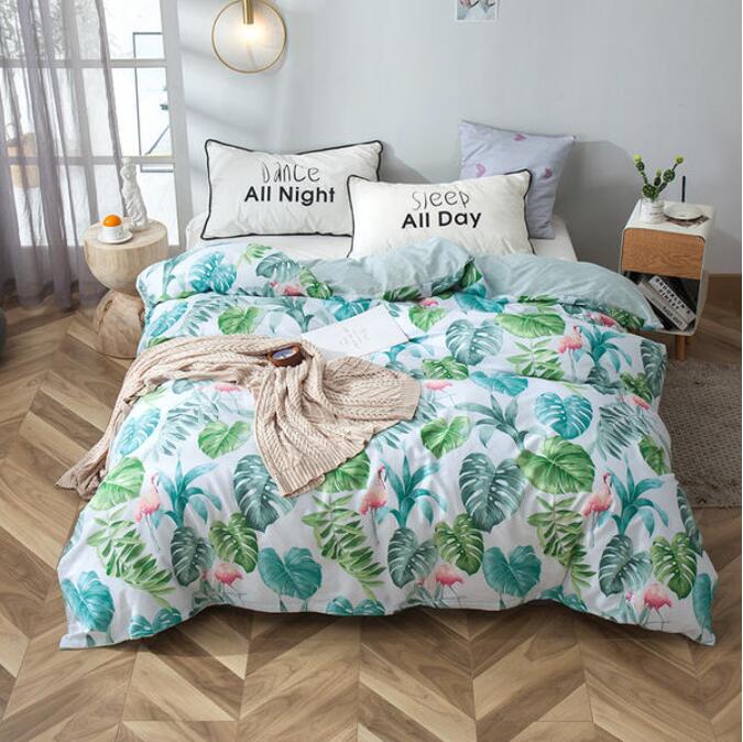 3D Green Leaf 4197 Bed Pillowcases Quilt