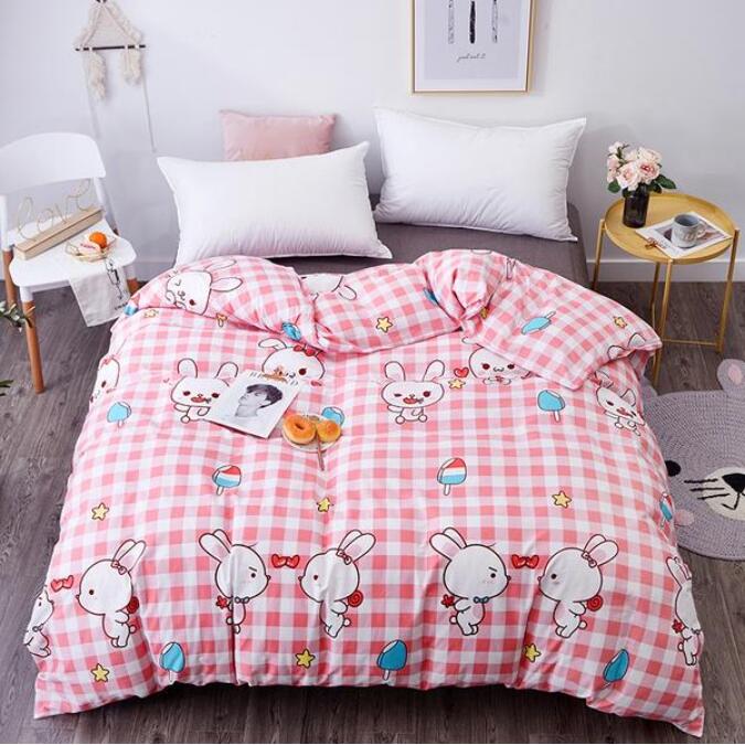 3D Pink Grid Rabbit 3151 Bed Pillowcases Quilt