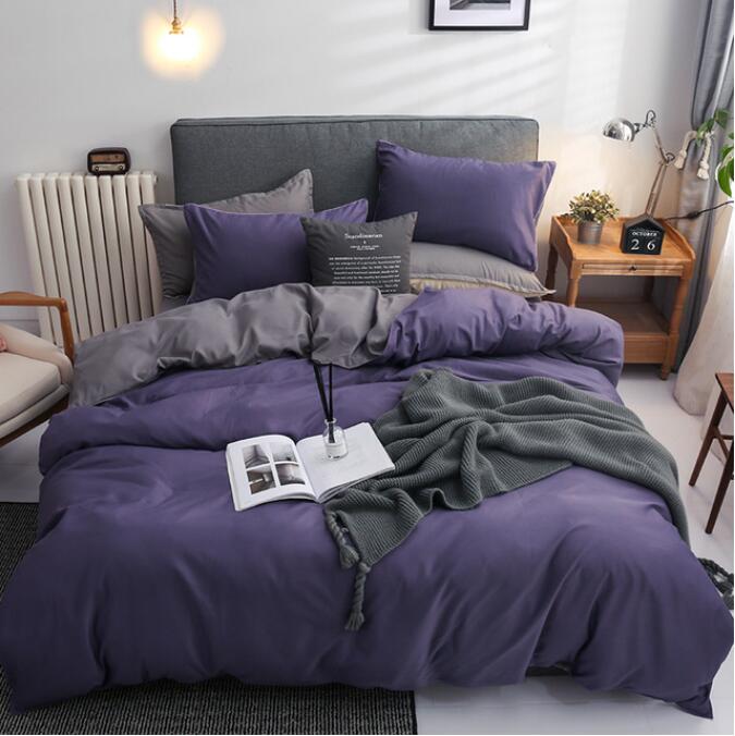 3D Purple Dark Gray 12117 Bed Pillowcases Quilt