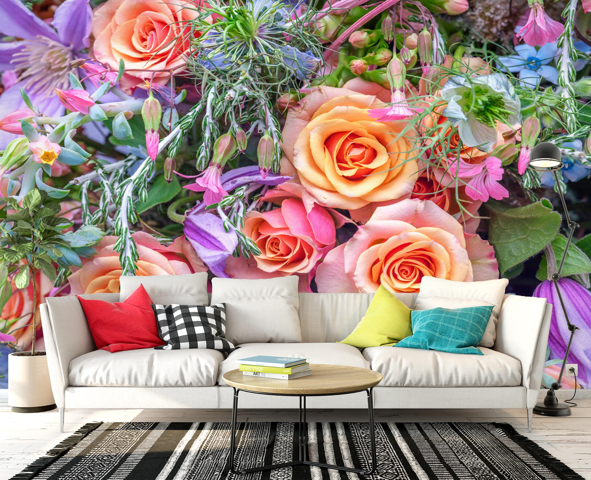 3D Bright Rose 6269 Assaf Frank Wall Mural Wall Murals
