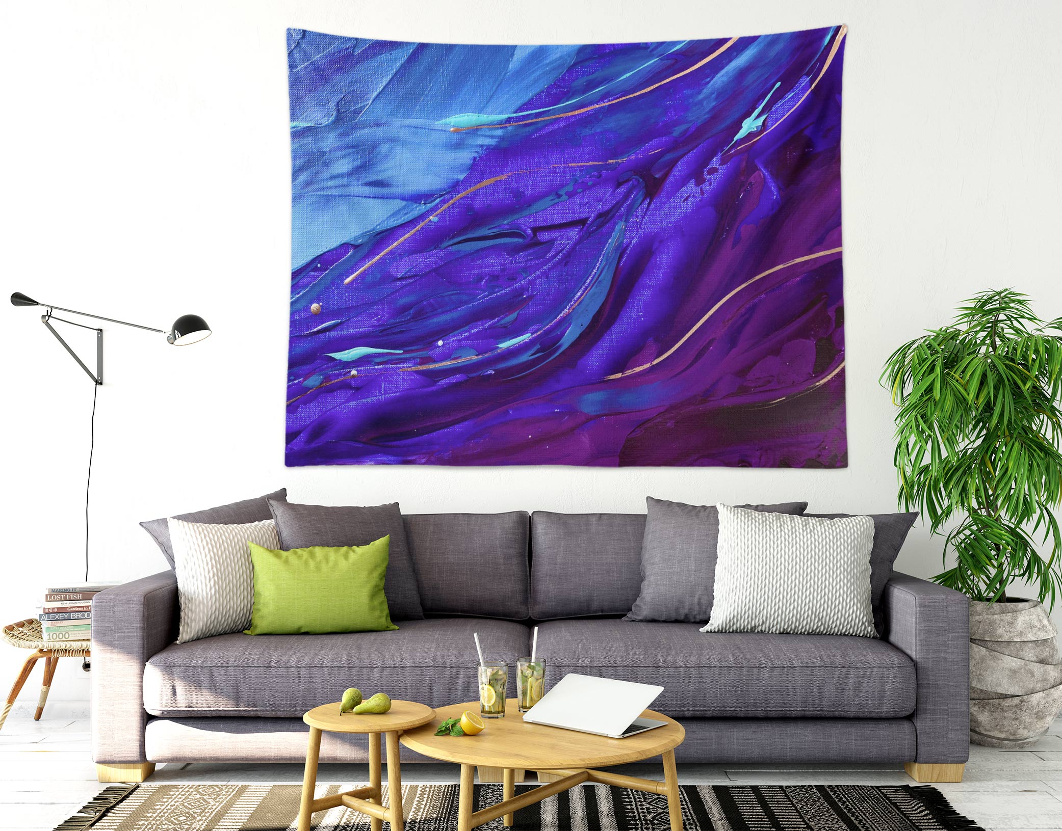 3D Blue Purple 3306 Skromova Marina Tapestry Hanging Cloth Hang