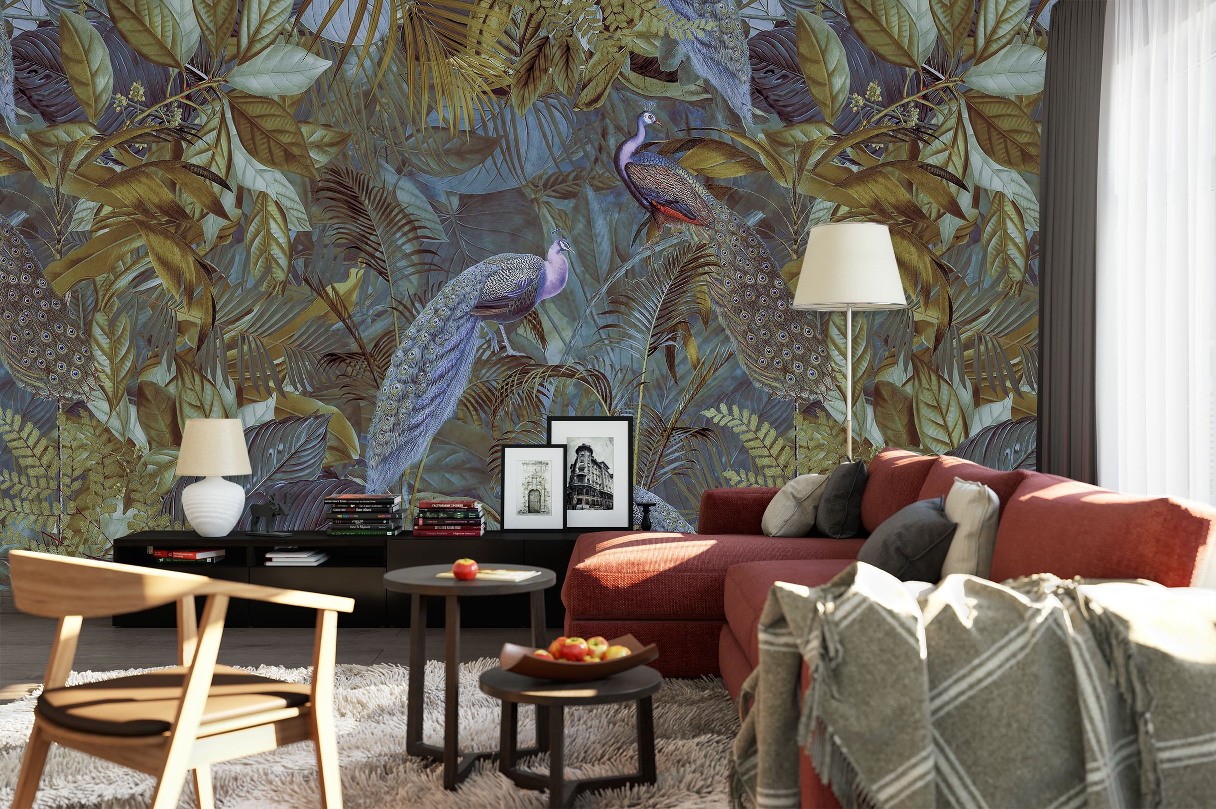 3D Forest Peacock 1011 Andrea haase Wall Mural Wall Murals