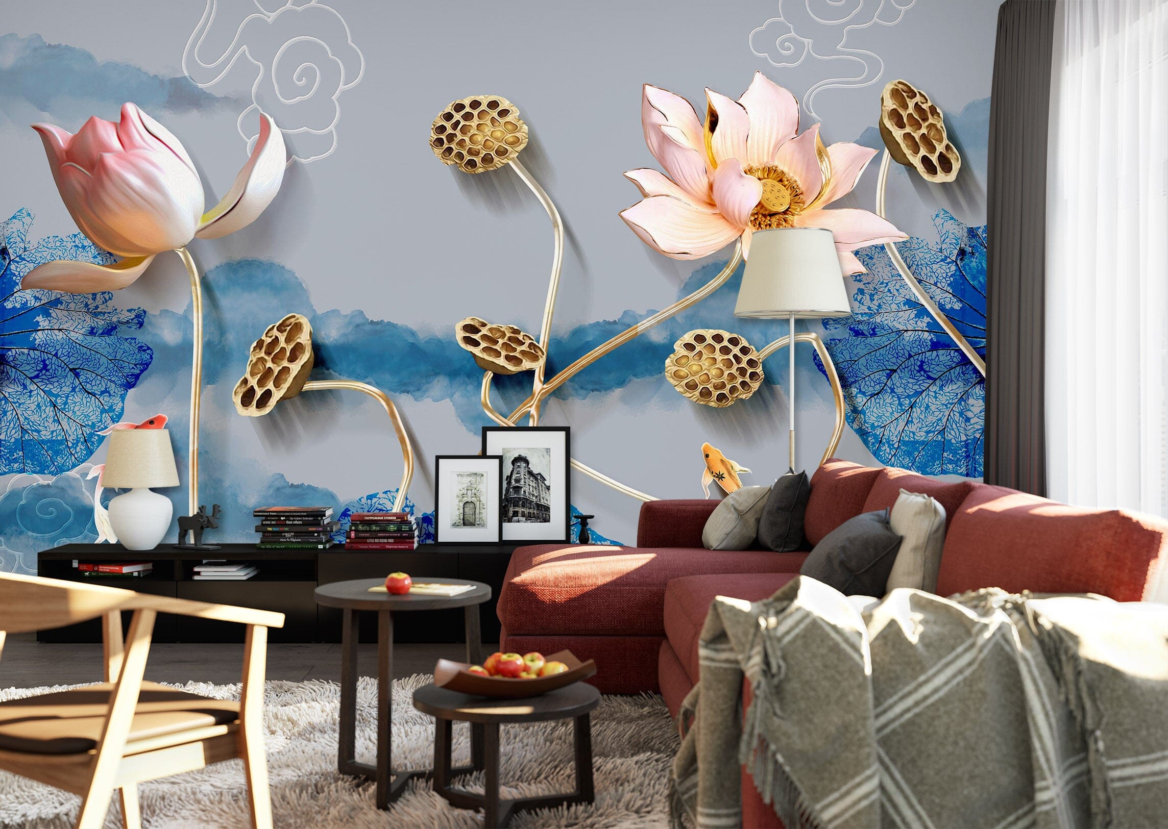 3D Lotus Bloom 1471 Wall Murals Wallpaper AJ Wallpaper 2 