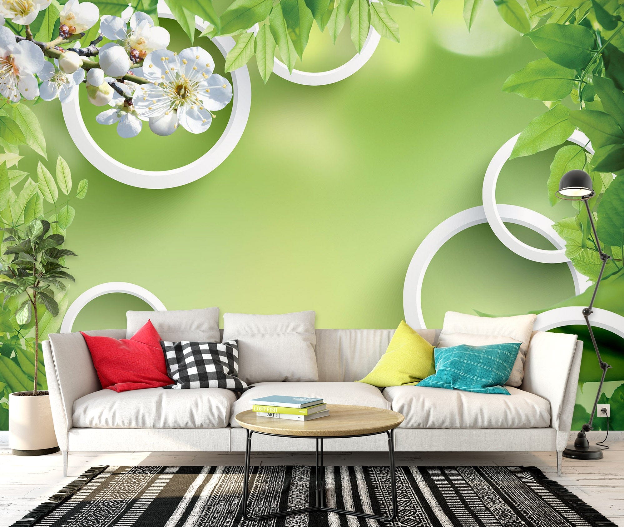 3D Green Leaf 1496 Wall Murals Wallpaper AJ Wallpaper 2 