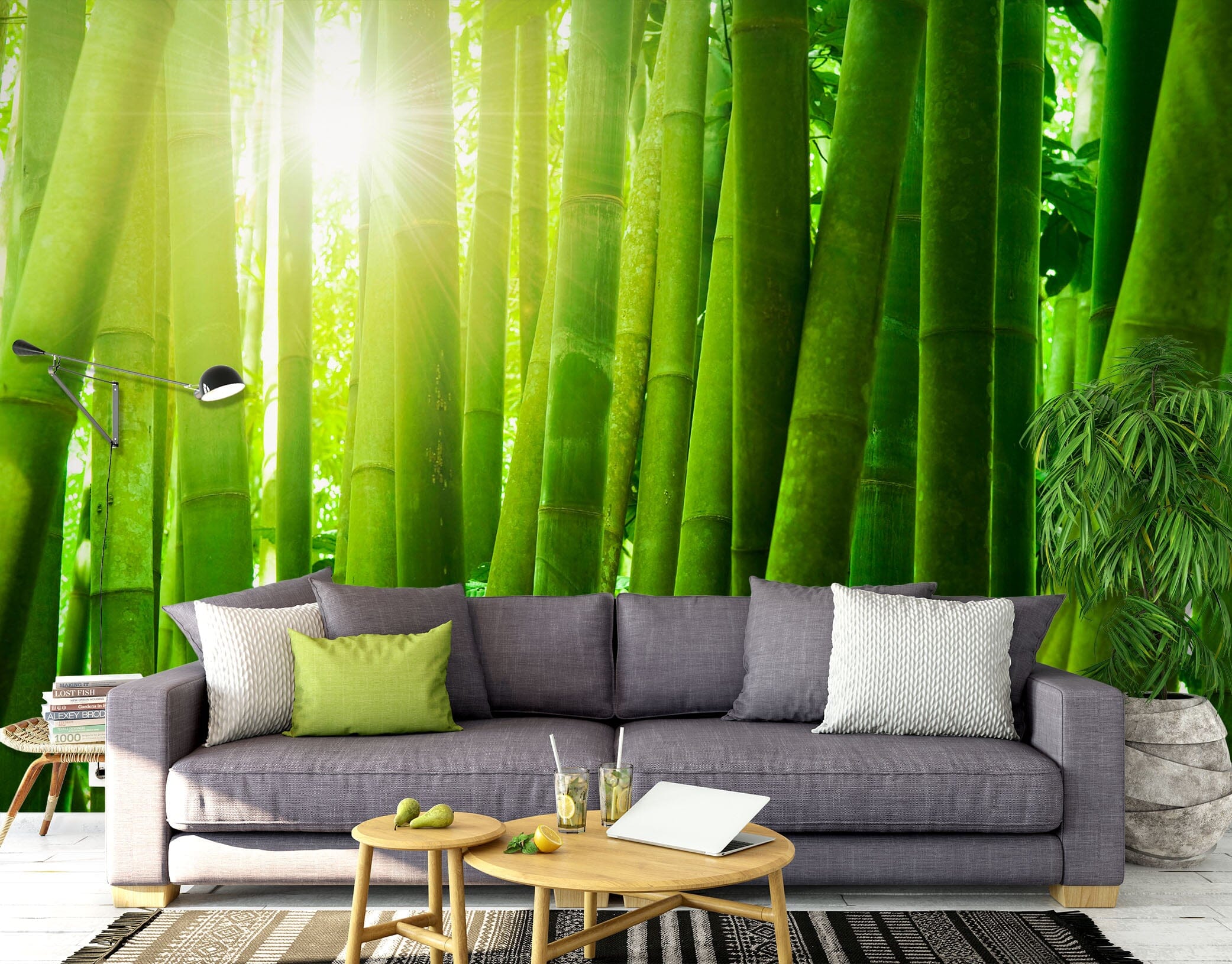 3D Green Bamboo Forest 1405 Wall Murals Wallpaper AJ Wallpaper 2 