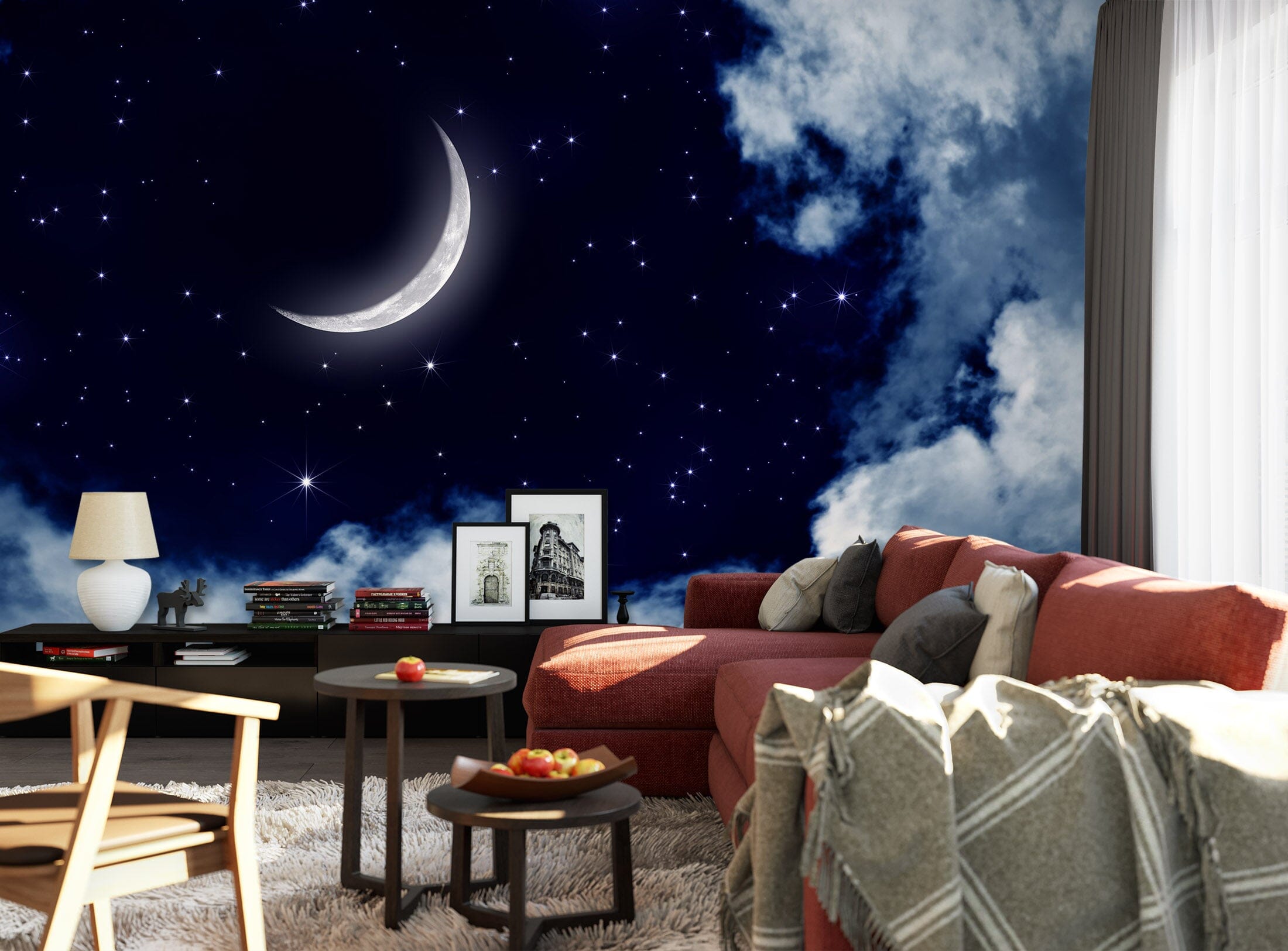 3D Moon Cloud 1115 Wall Murals Wallpaper AJ Wallpaper 2 