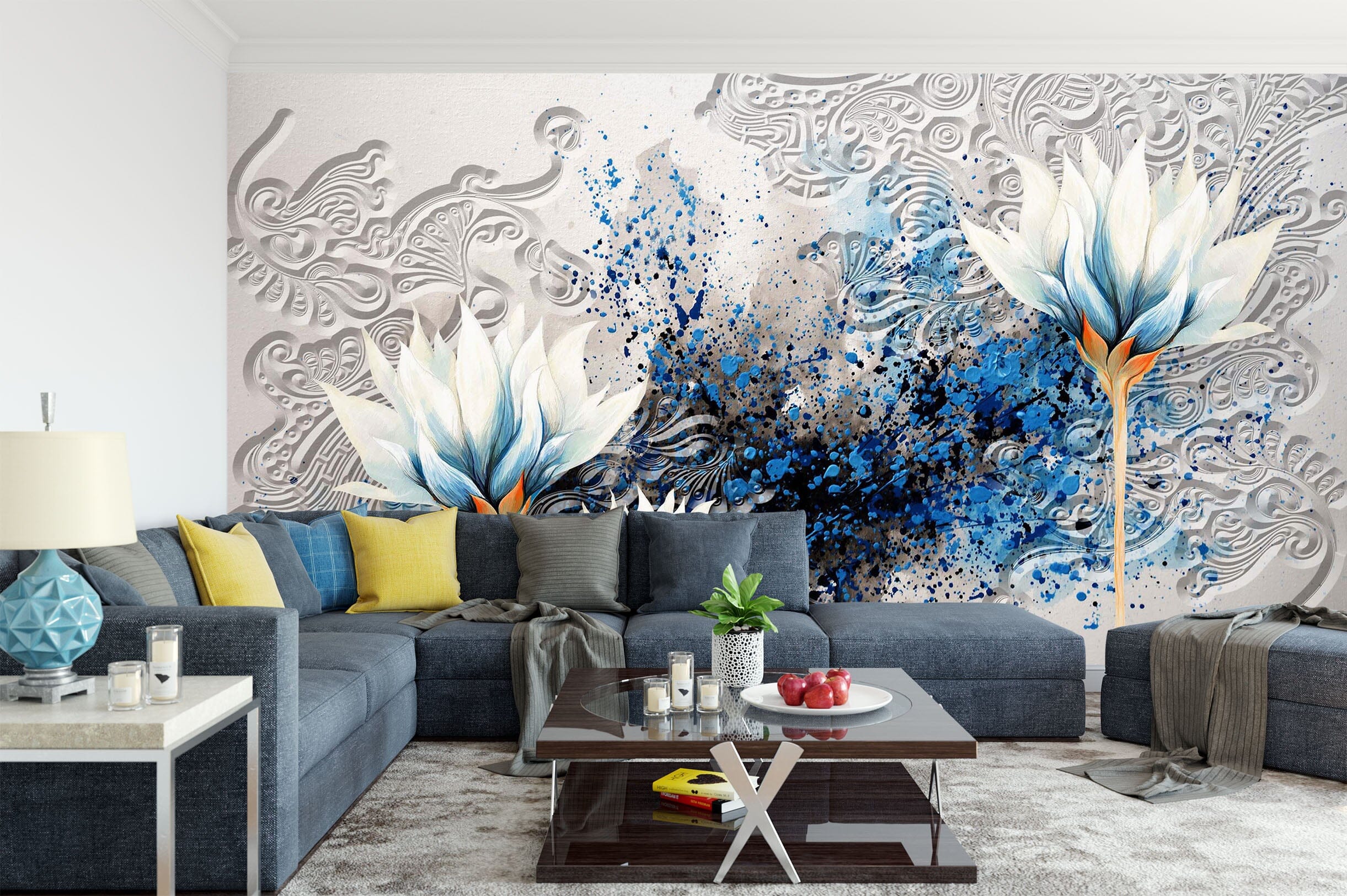 3D Painted Lotus 2066 Wall Murals Wallpaper AJ Wallpaper 2 