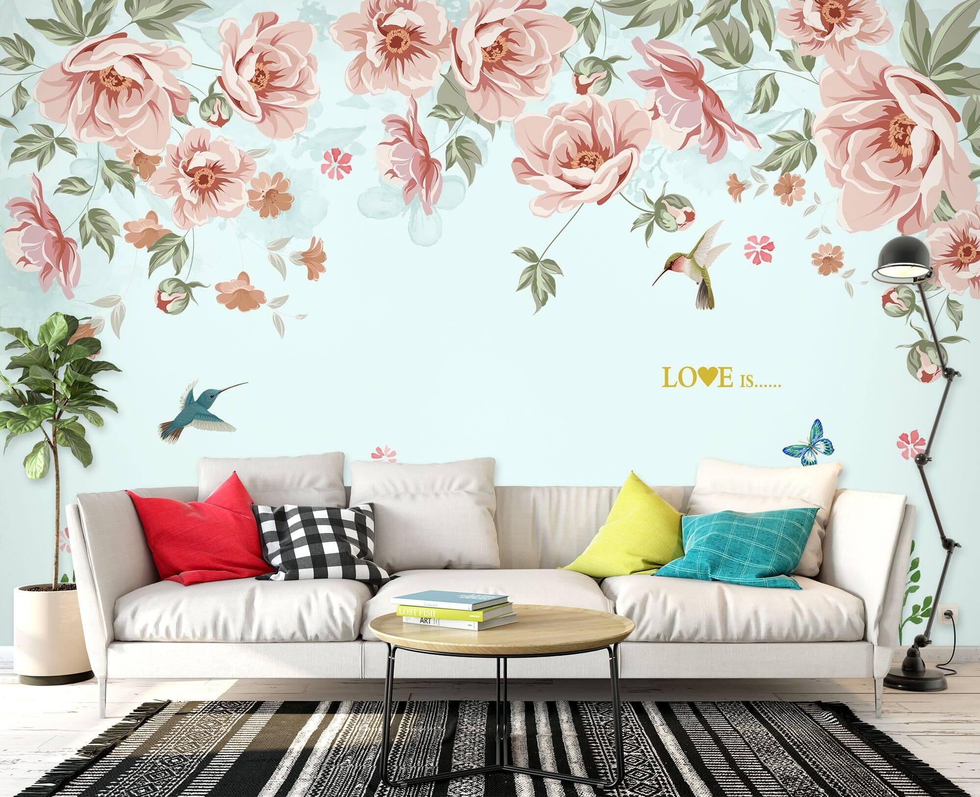 3D Flowers Birds 2061 Wall Murals Wallpaper AJ Wallpaper 2 