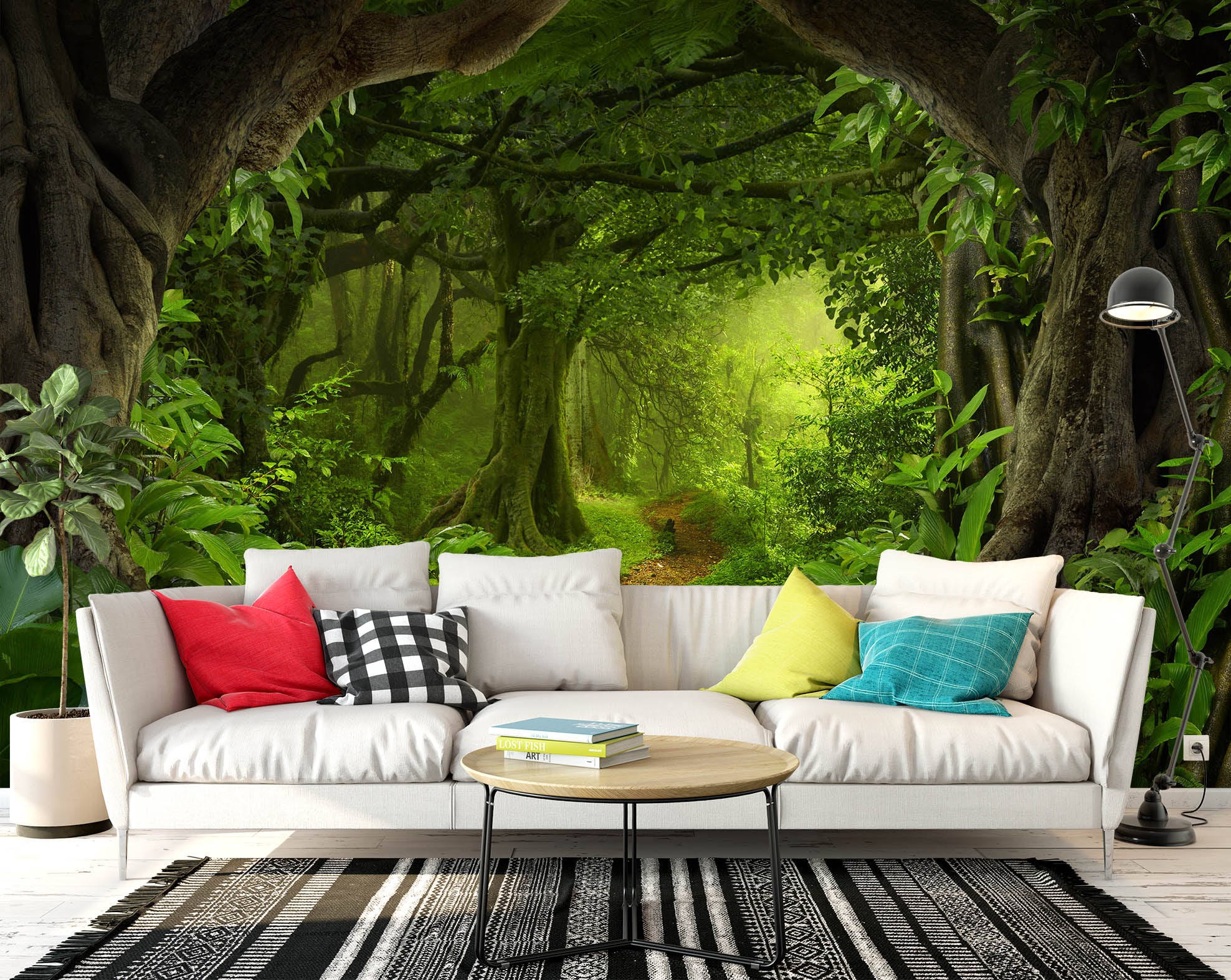 3D Forest Cave 58155 Wall Murals