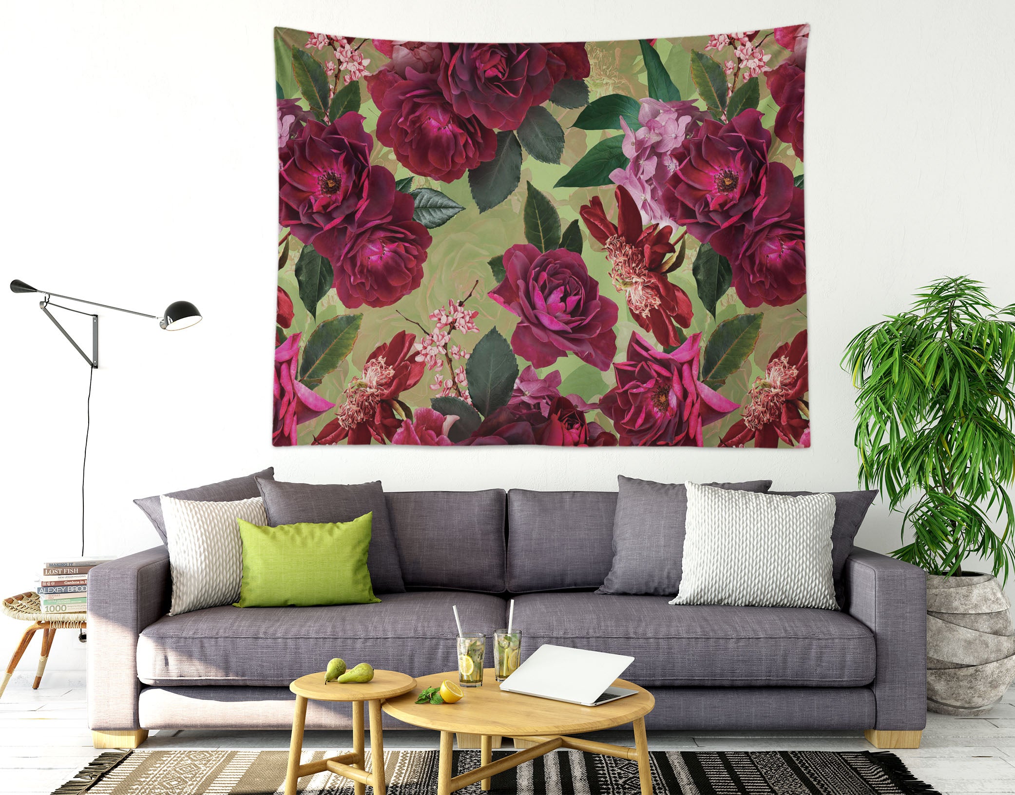 3D Red Flower 5344 Uta Naumann Tapestry Hanging Cloth Hang