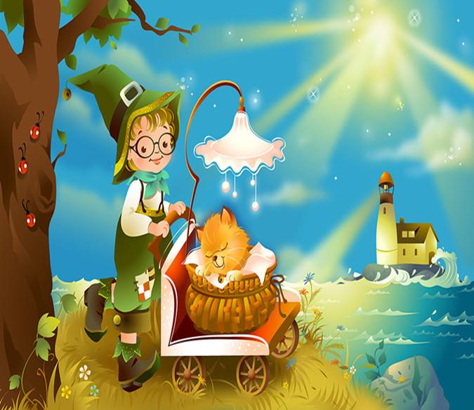 3D River Bank Boy And His Cat 2 Wallpaper AJ Wallpaper 