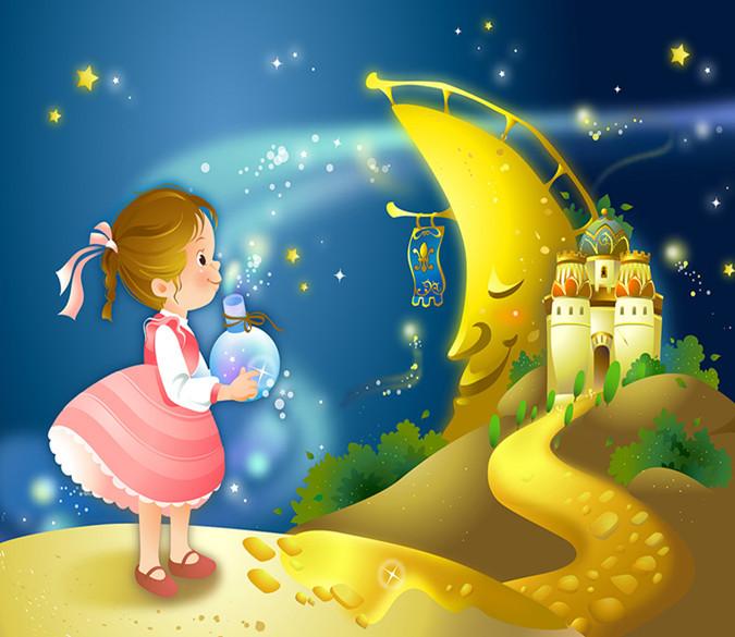 3D Girl To Sea Moon Castle 8 Wallpaper AJ Wallpaper 2 