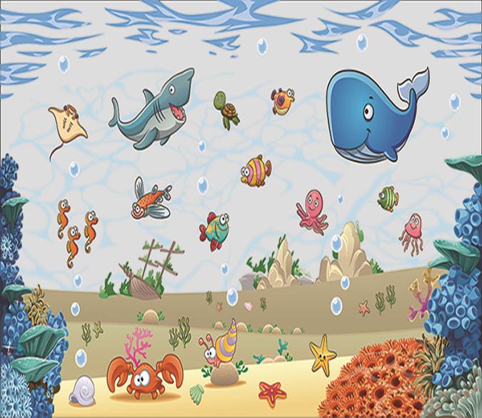 3D Swimming Seabed Whale 56 Wallpaper AJ Wallpaper 
