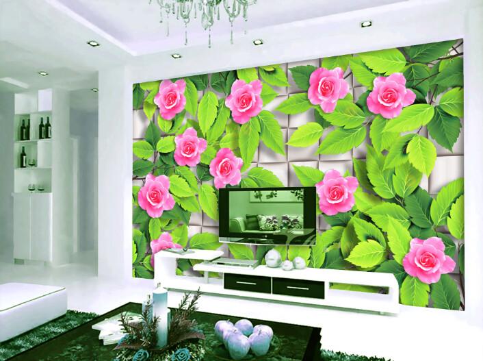 Red Flowers Green Leaves Wallpaper AJ Wallpaper 2 