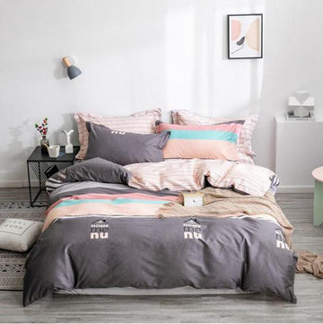 3D Gray Color Stitching 3009 Bed Pillowcases Quilt