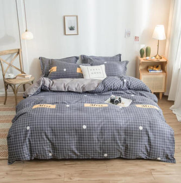 3D Dark Gray Small Lattice White Dots 4066 Bed Pillowcases Quilt