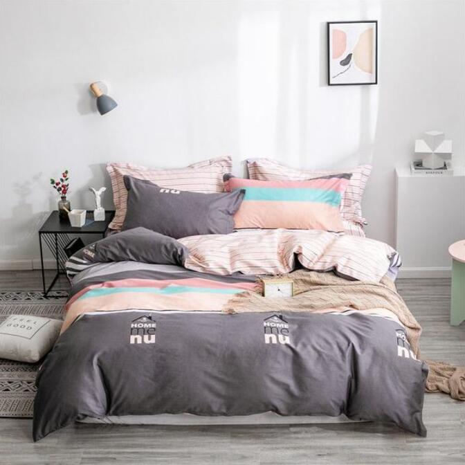 3D Brown Color Stitching 4128 Bed Pillowcases Quilt