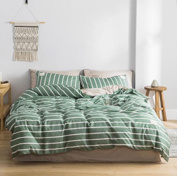 3D Green White Bars 4170 Bed Pillowcases Quilt