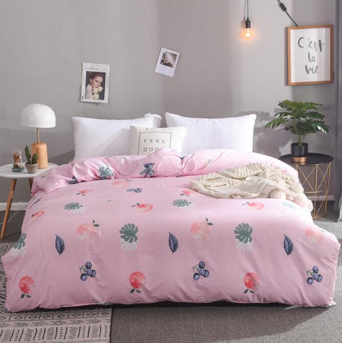 3D Pink Bottom Fruit 4185 Bed Pillowcases Quilt