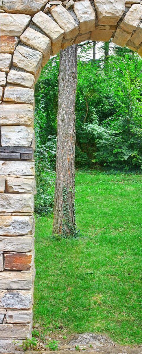 3D archway in the grass door mural Wallpaper AJ Wallpaper 