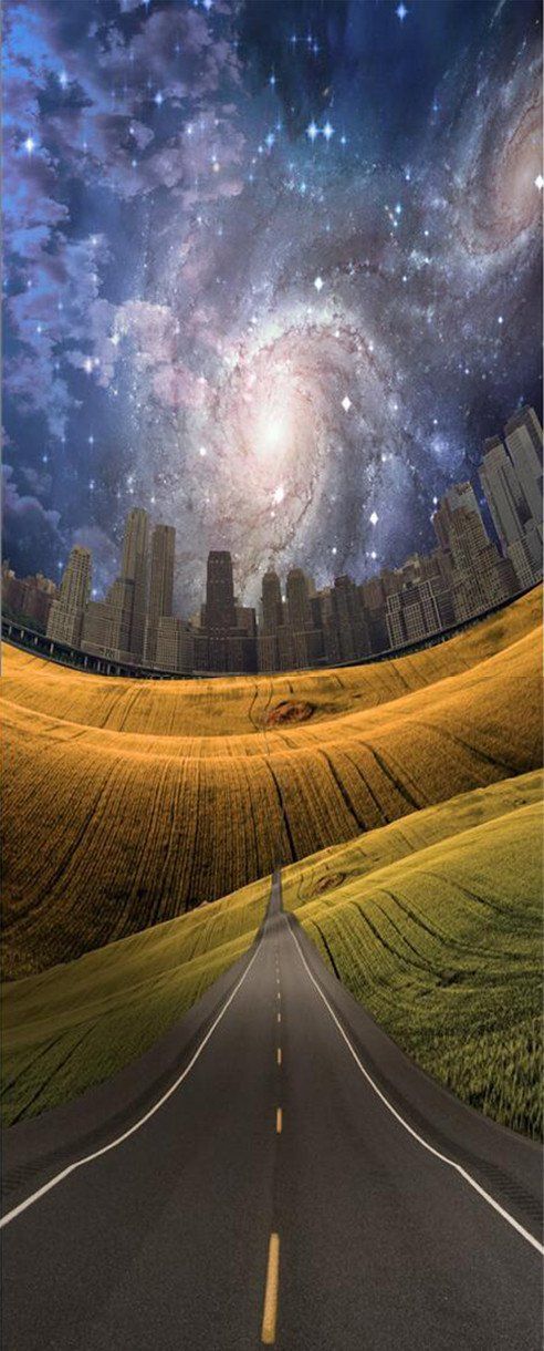 3D dream sky road door mural Wallpaper AJ Wallpaper 