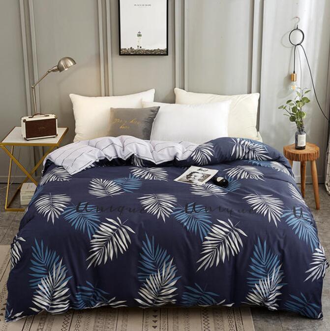 3D Black Blue Background Leaves 3109 Bed Pillowcases Quilt