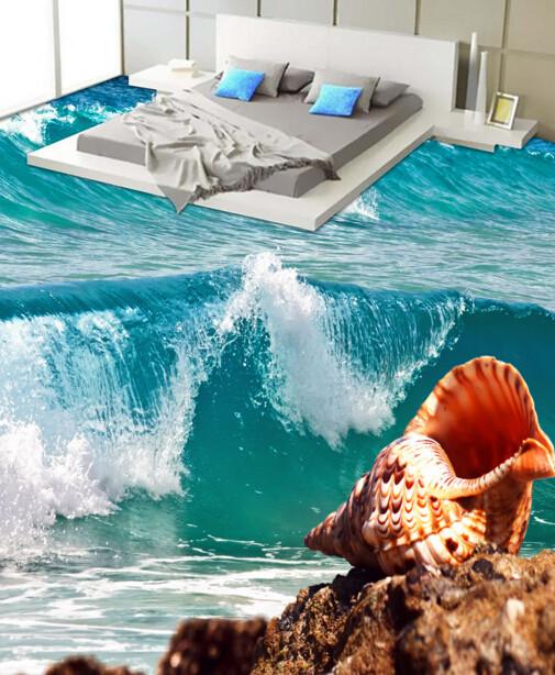 3D Coast Conch Floor Mural Wallpaper AJ Wallpaper 2 