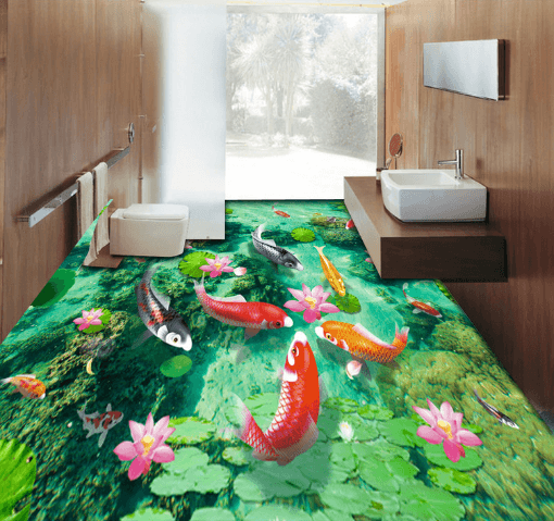 3D Big Goldfish 266 Floor Mural Wallpaper AJ Wallpaper 2 