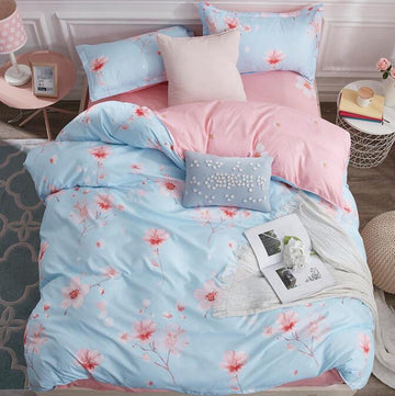 3D Blue Flower 3044 Bed Pillowcases Quilt
