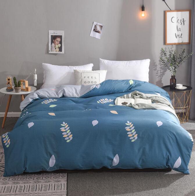 3D Blue Background Leaves 4177 Bed Pillowcases Quilt