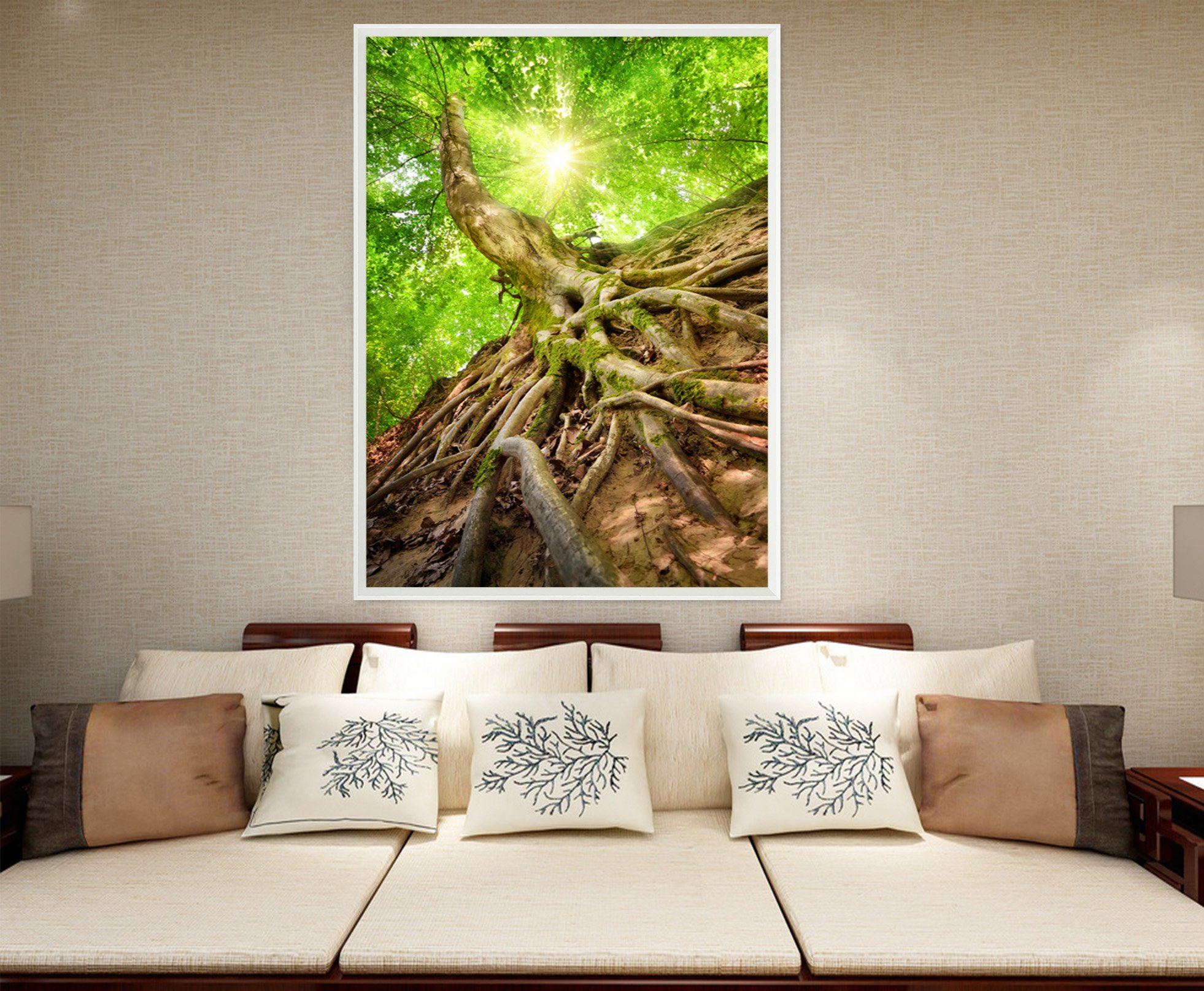 3D Trunk Land 080 Fake Framed Print Painting Wallpaper AJ Creativity Home 
