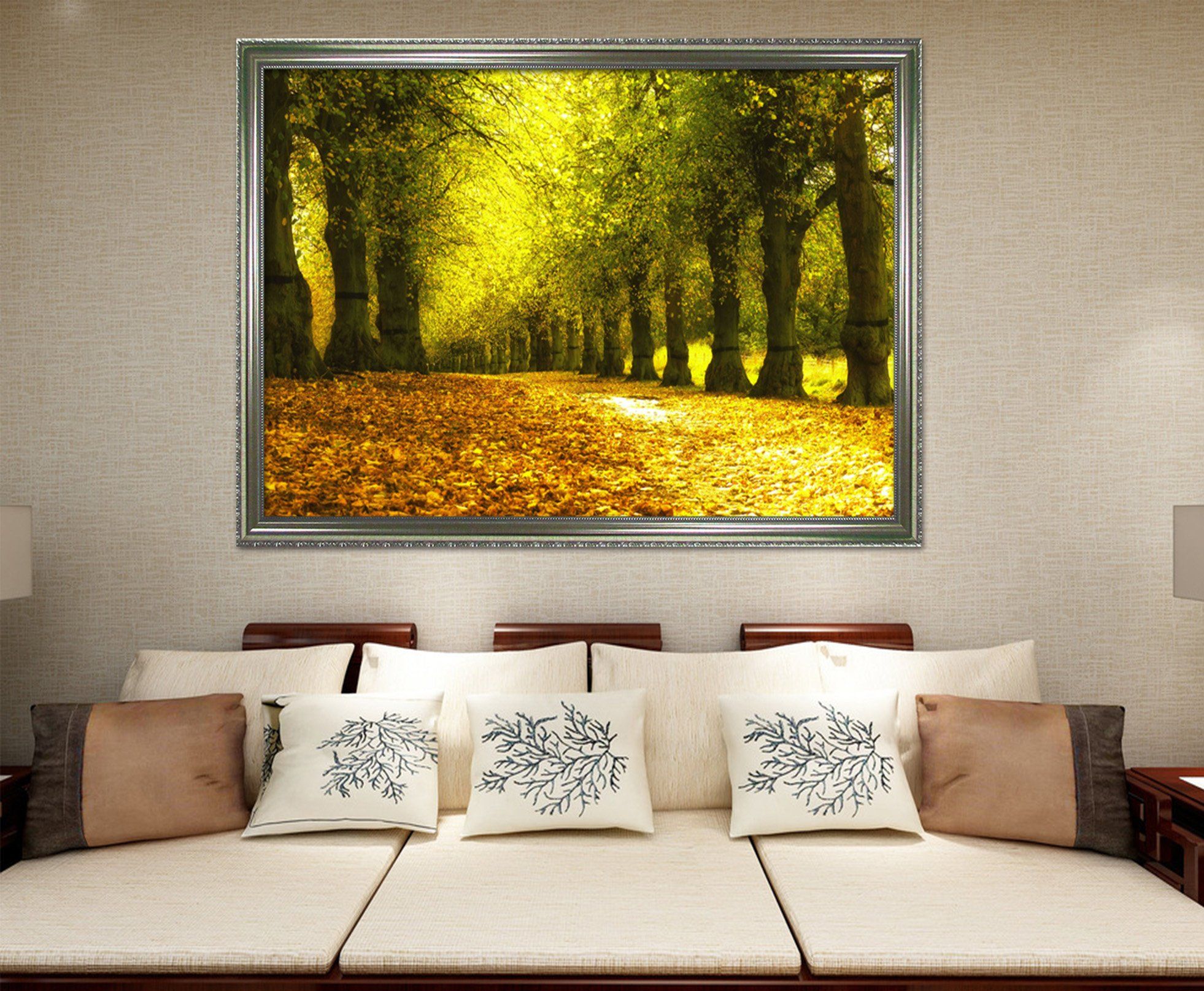 3D Deciduous Trees 047 Fake Framed Print Painting Wallpaper AJ Creativity Home 