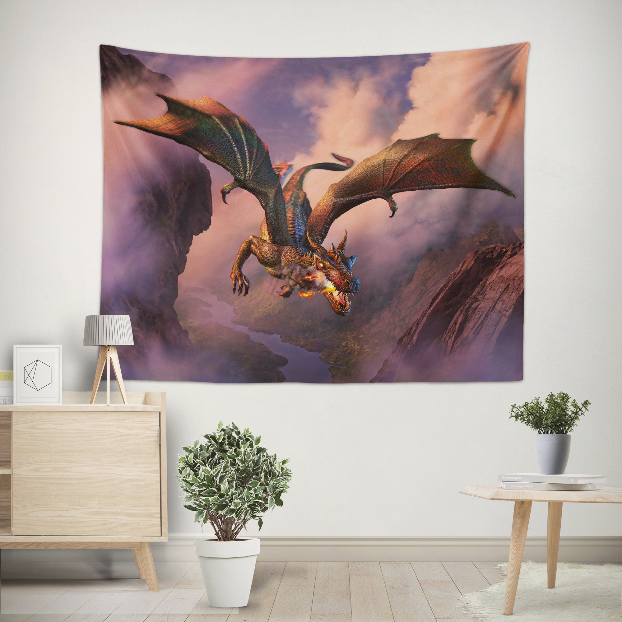 3D Flying Dragon 111129 Jerry LoFaro Tapestry Hanging Cloth Hang