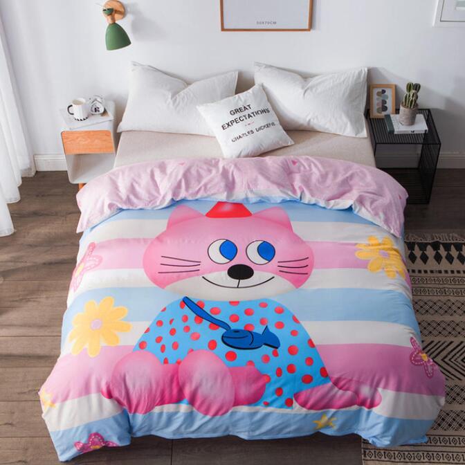 3D Color Pink Cat 3020 Bed Pillowcases Quilt
