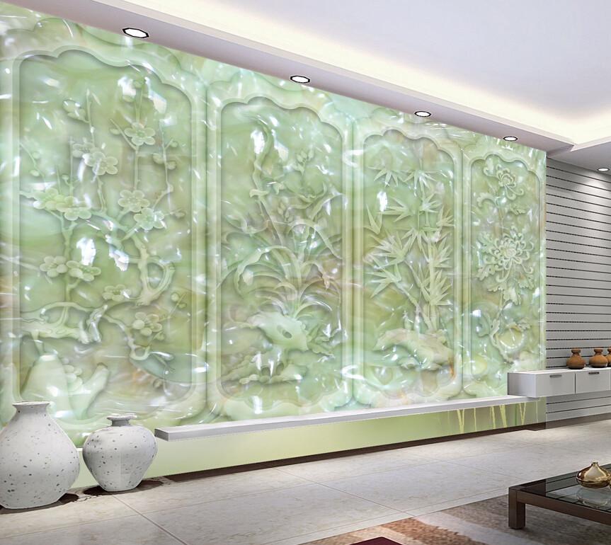 3D Green Jade Bamboo Wallpaper AJ Wallpaper 1 