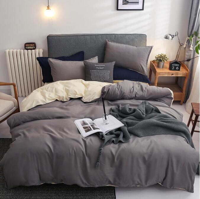 3D Creamy-White Dark Gray 12118 Bed Pillowcases Quilt