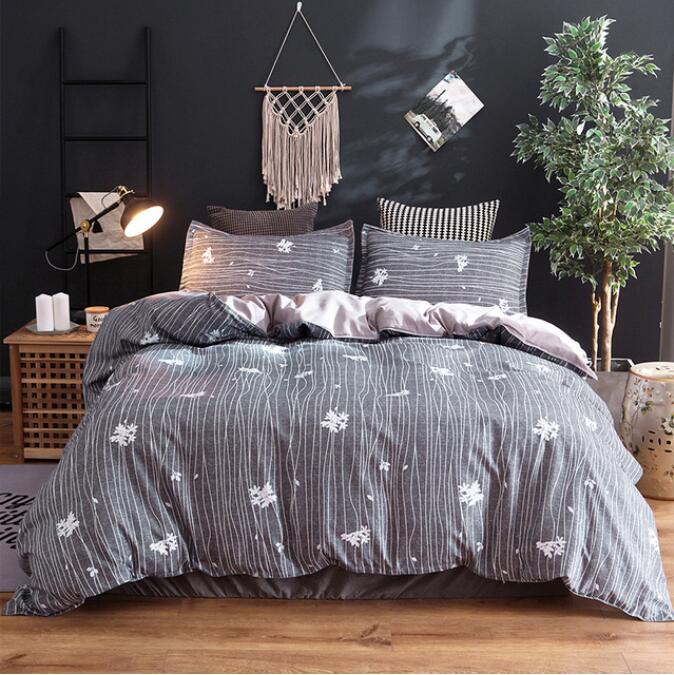 3D Gray Background Striped Flower 2117 Bed Pillowcases Quilt