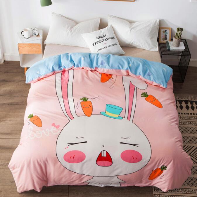 3D Cartoon Bunny Carrot 3019 Bed Pillowcases Quilt