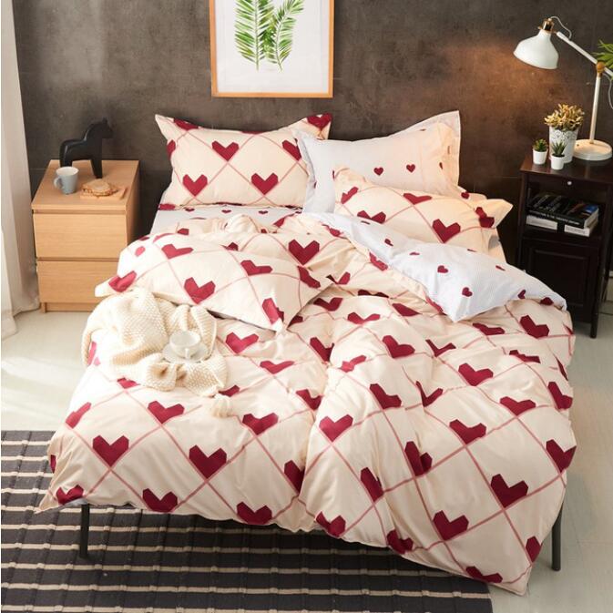 3D Red Heart Diamond 2144 Bed Pillowcases Quilt