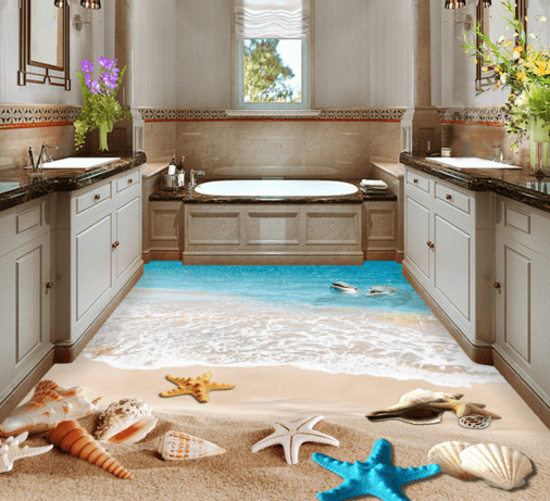 3D Beach Scenery Floor Mural Wallpaper AJ Wallpaper 2 
