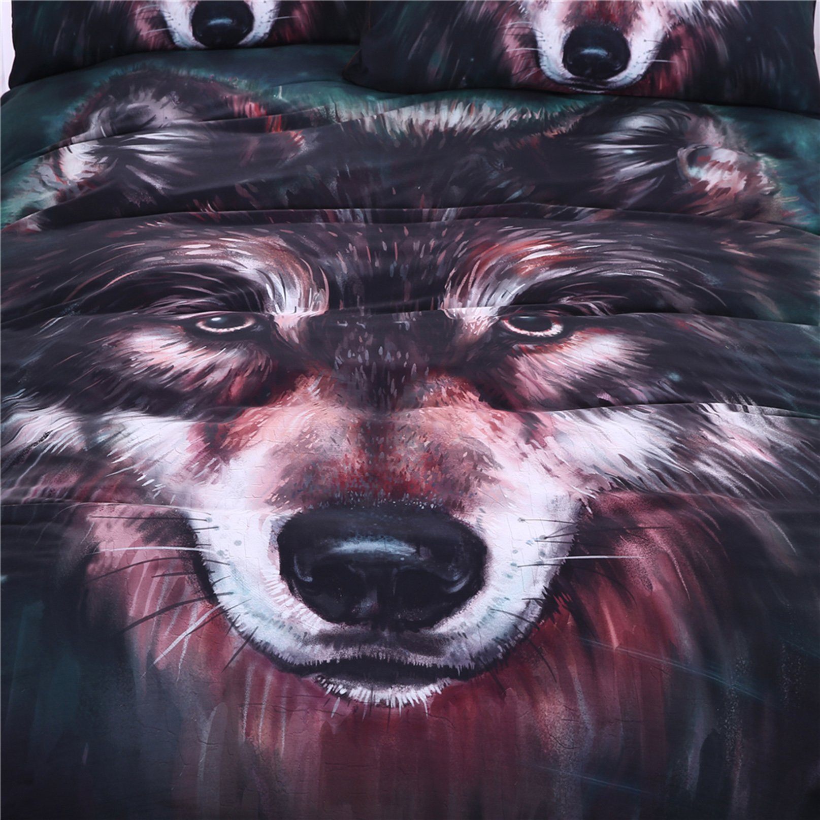 3D Oil Painting Wolf 222 Bed Pillowcases Quilt Wallpaper AJ Wallpaper 